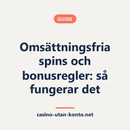 Omsättningsfria spins och bonusregler: så fungerar det
