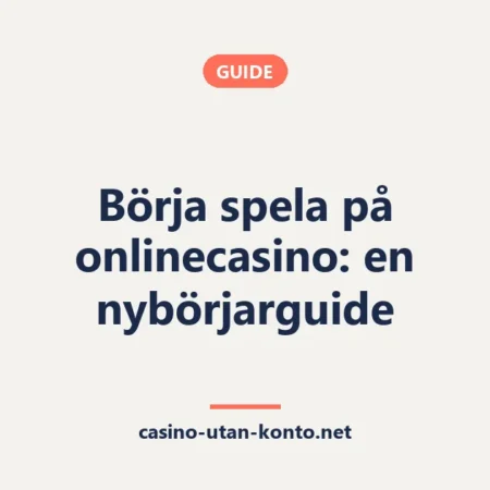 Börja spela på onlinecasino: en nybörjarguide